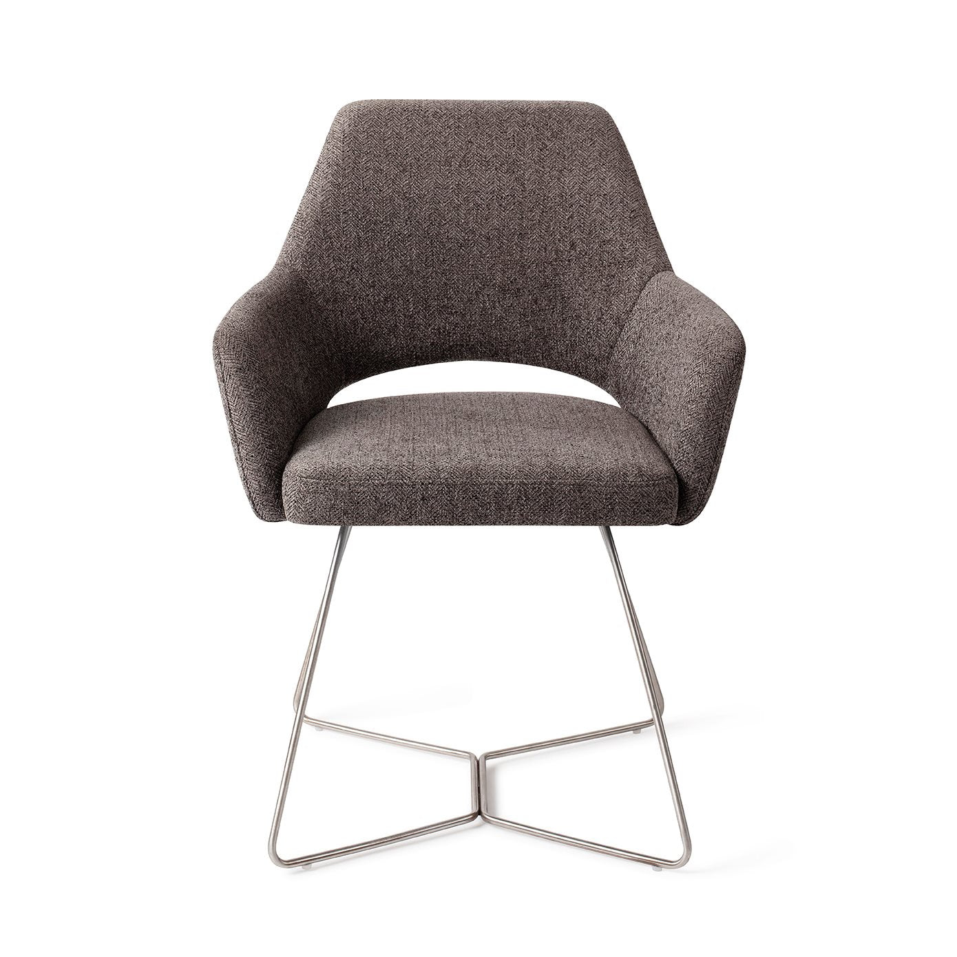 Eetkamerstoel Yanai - amazing grey - beehive steel