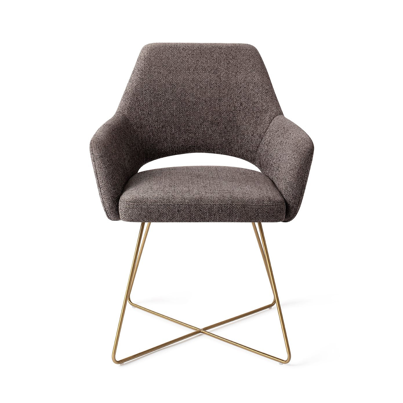 Eetkamerstoel Yanai - amazing grey - cross gold