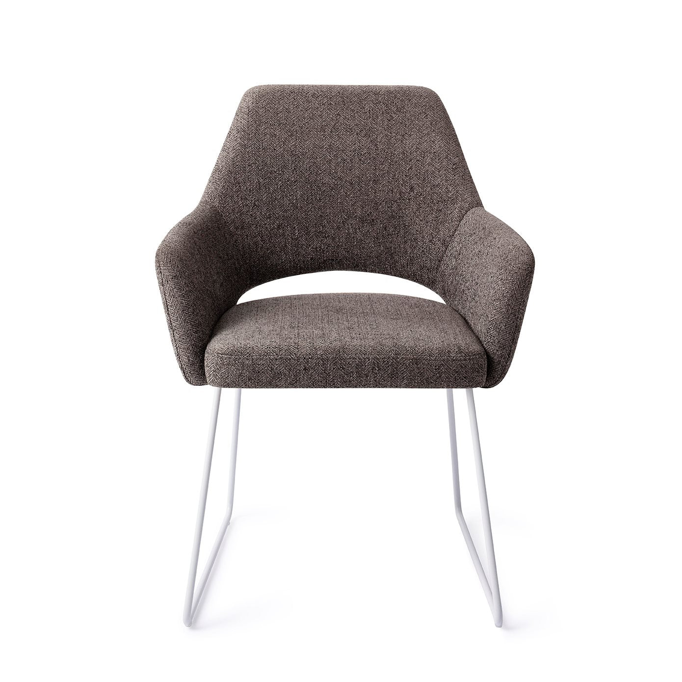 Eetkamerstoel Yanai - amazing grey - slide white