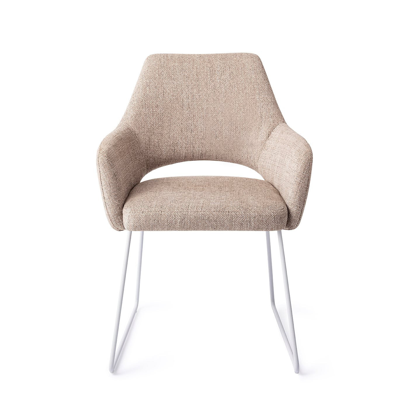 Eetkamerstoel Yanai - biscuit beach - slide white