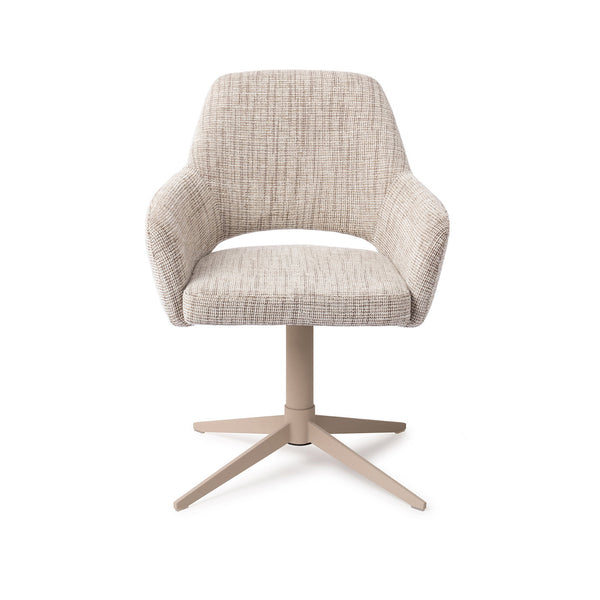 Eetkamerstoel Yanai - caramel grid - quad beige