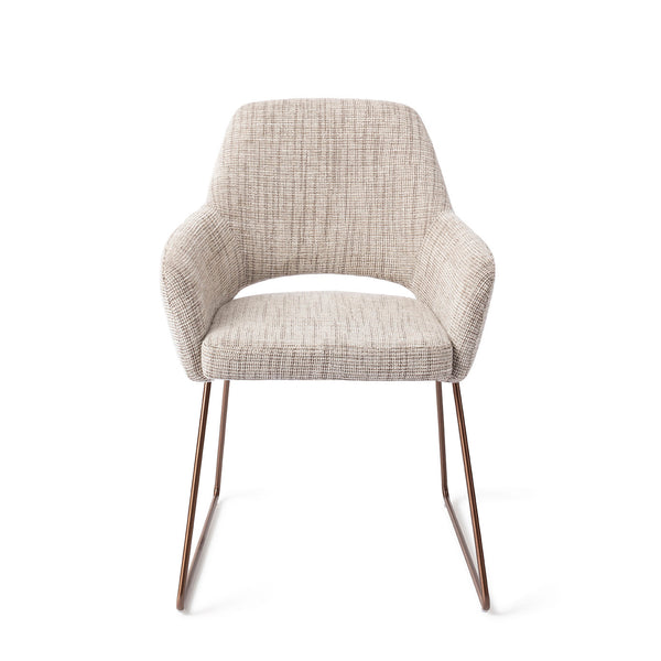 Eetkamerstoel Yanai - caramel grid - slide rose