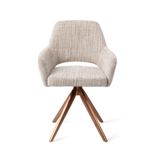 Eetkamerstoel Yanai - caramel grid - turn rose