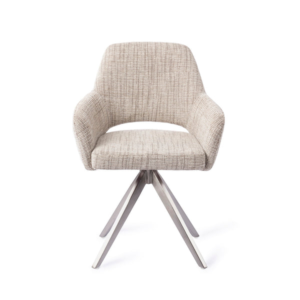 Eetkamerstoel Yanai - caramel grid - turn steel