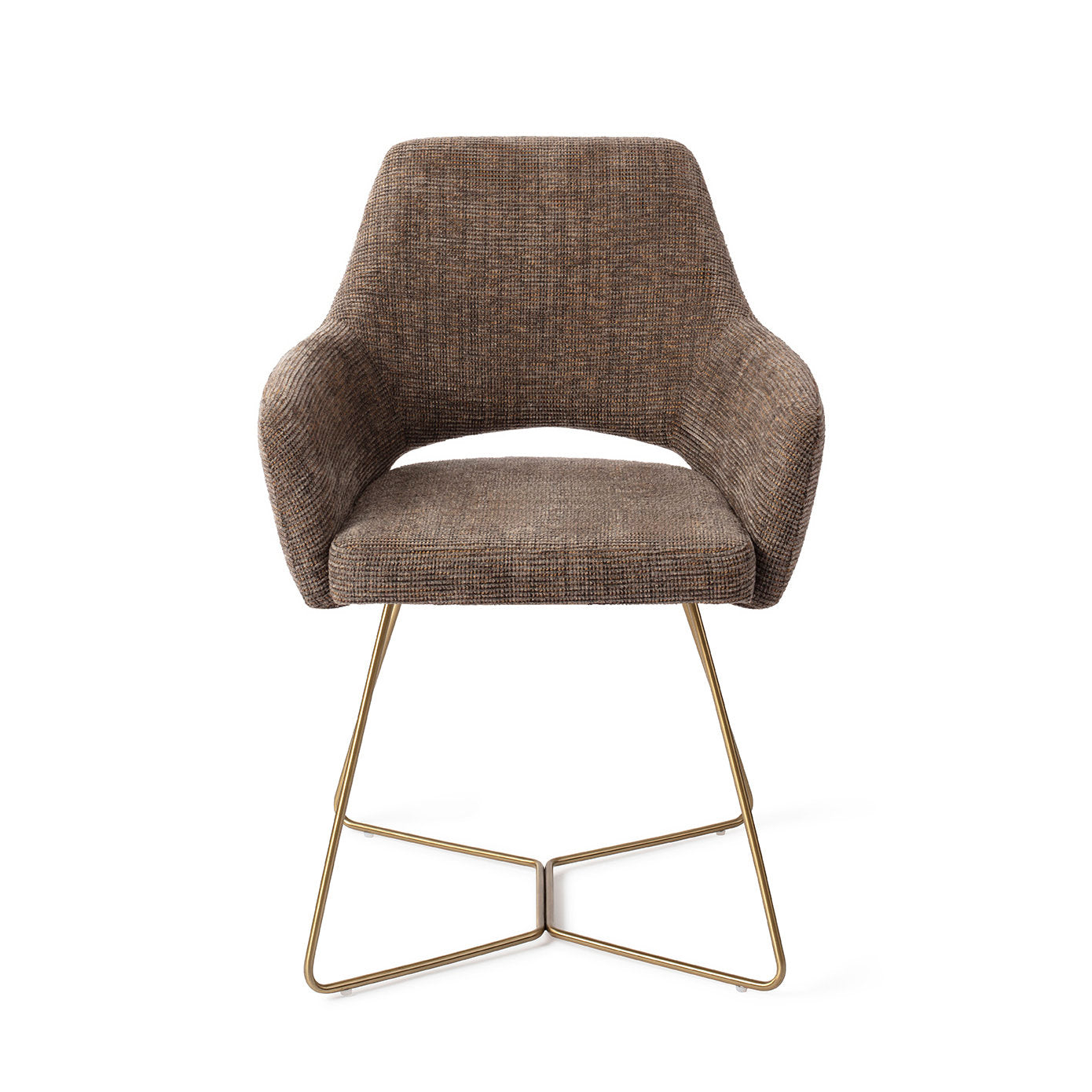Eetkamerstoel Yanai - checked chestnut - beehive gold