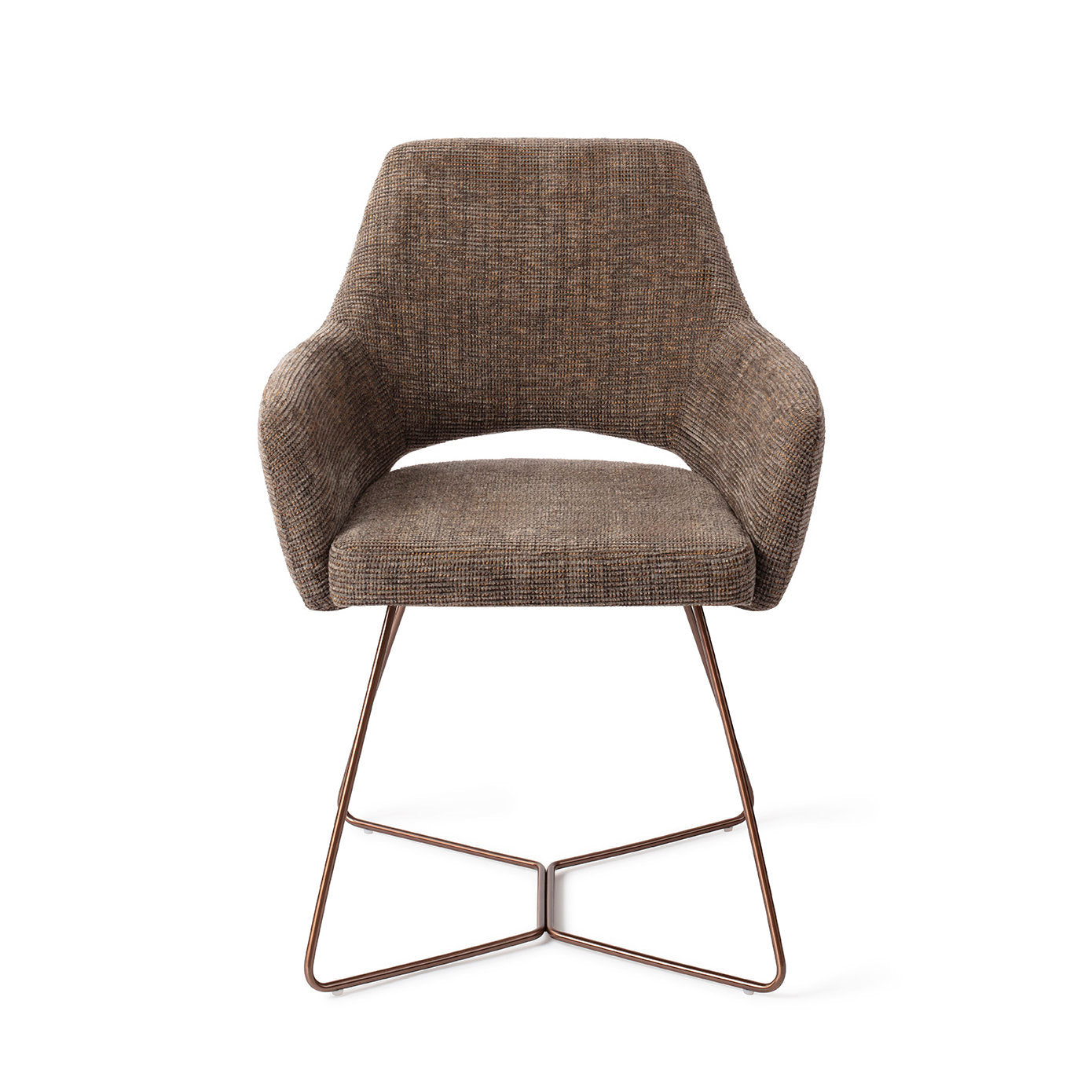 Eetkamerstoel Yanai - checked chestnut - beehive rose