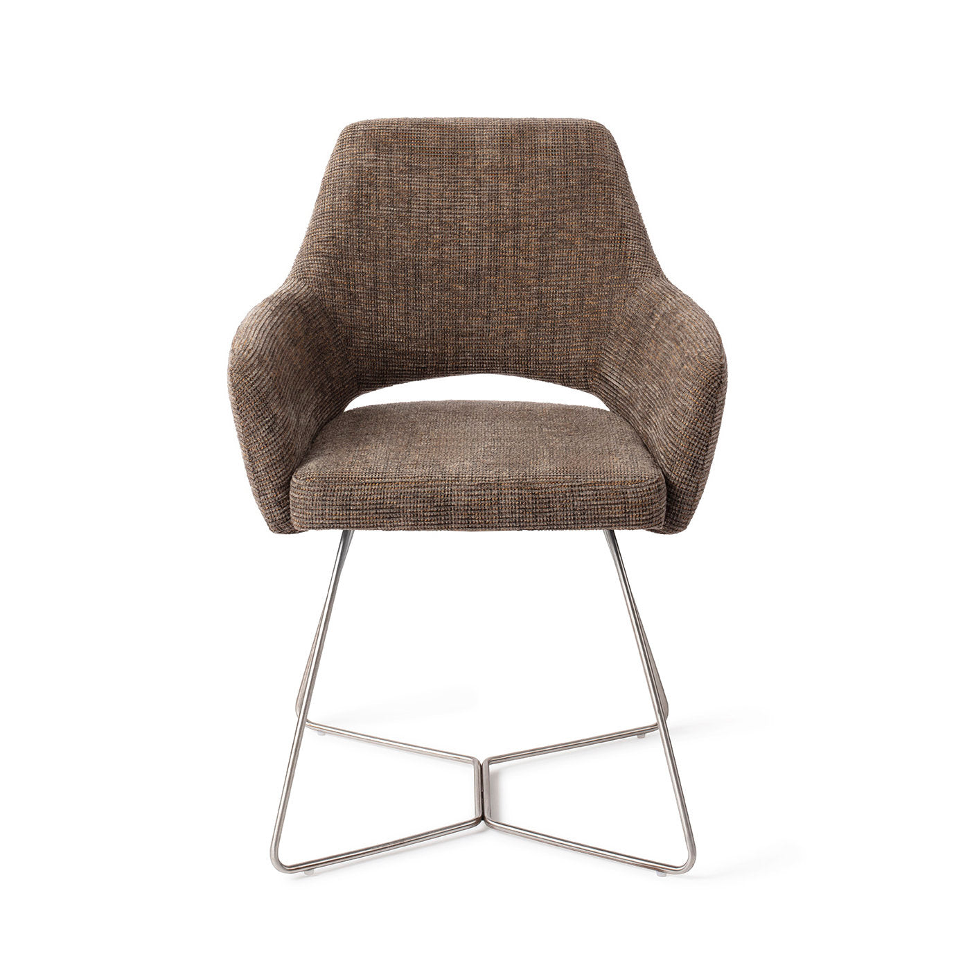 Eetkamerstoel Yanai - checked chestnut - beehive steel