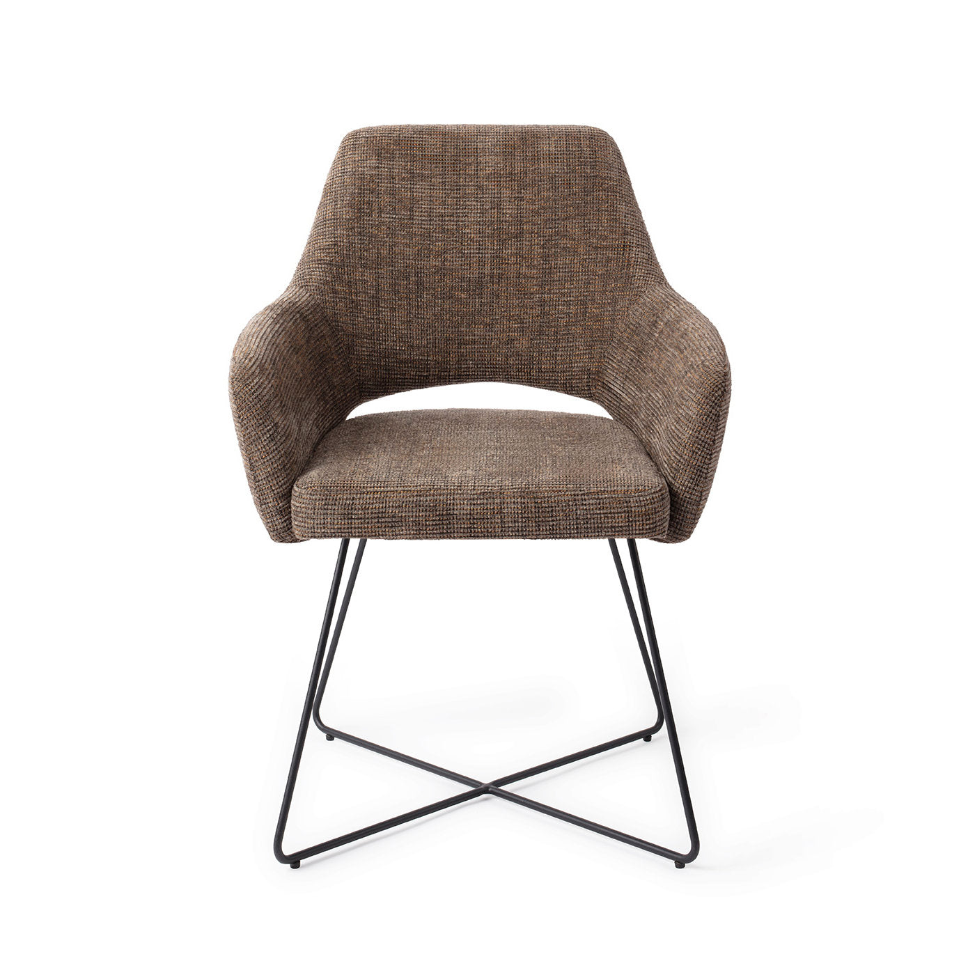 Eetkamerstoel Yanai - checked chestnut - cross black