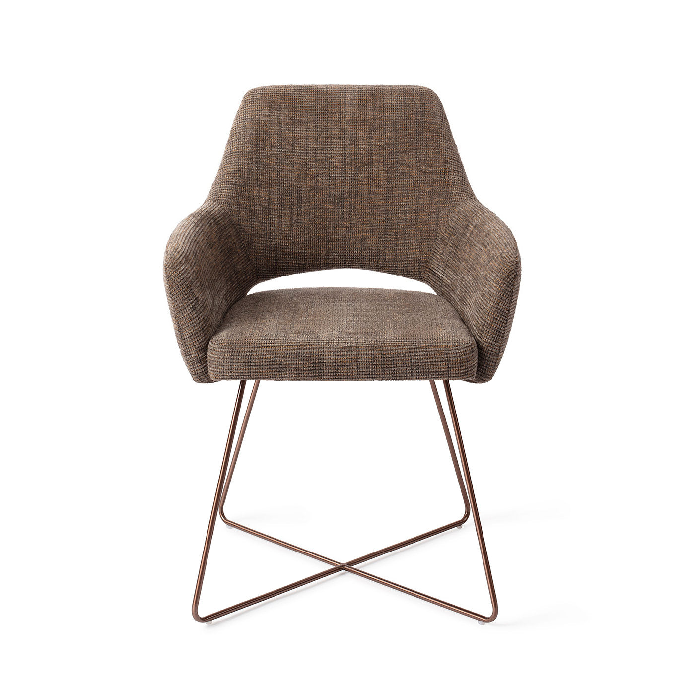 Eetkamerstoel Yanai - checked chestnut - cross rose