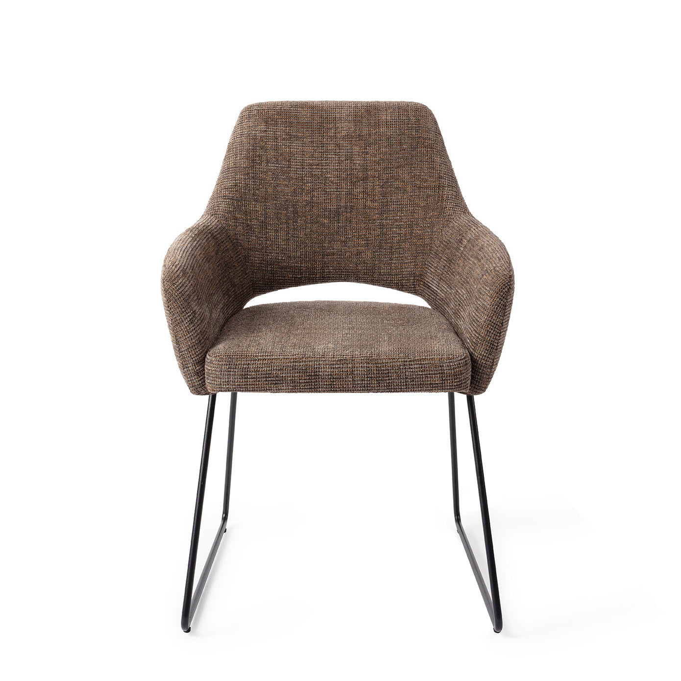 Eetkamerstoel Yanai - checked chestnut - slide black