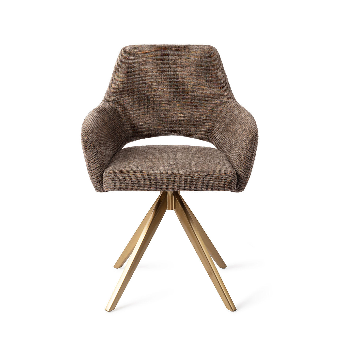 Eetkamerstoel Yanai - checked chestnut - turn gold