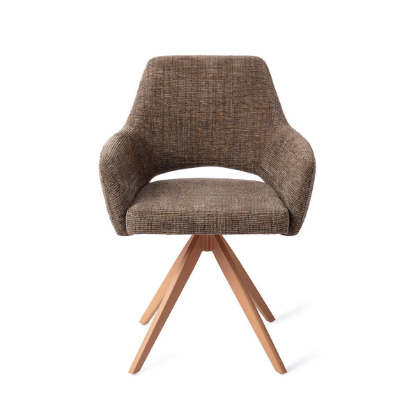 Eetkamerstoel Yanai - checked chestnut - turn peach