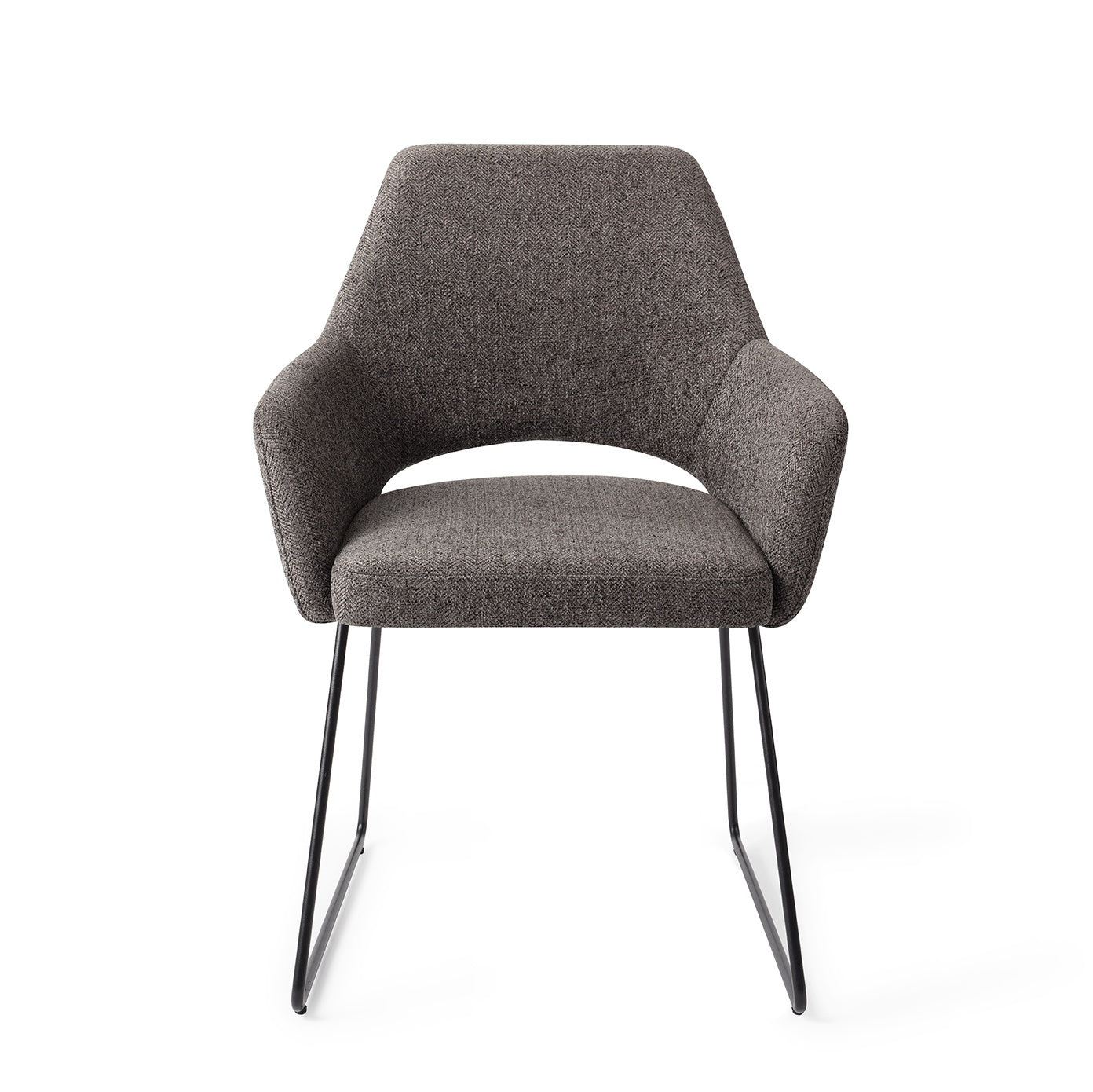 Eetkamerstoel Yanai - amazing grey - slide black