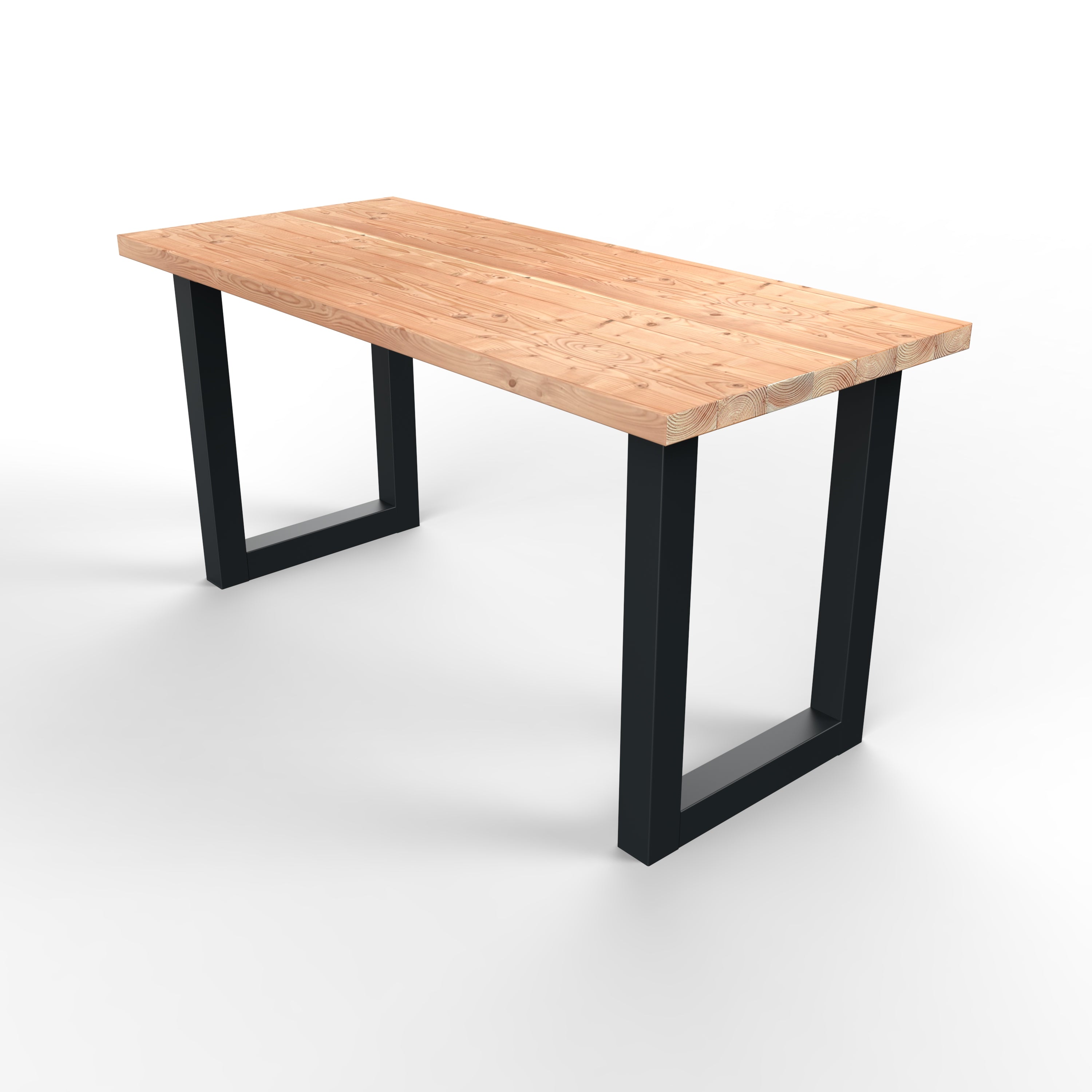 Rechthoekige douglas houten bartafel - stalen U-poten zwart