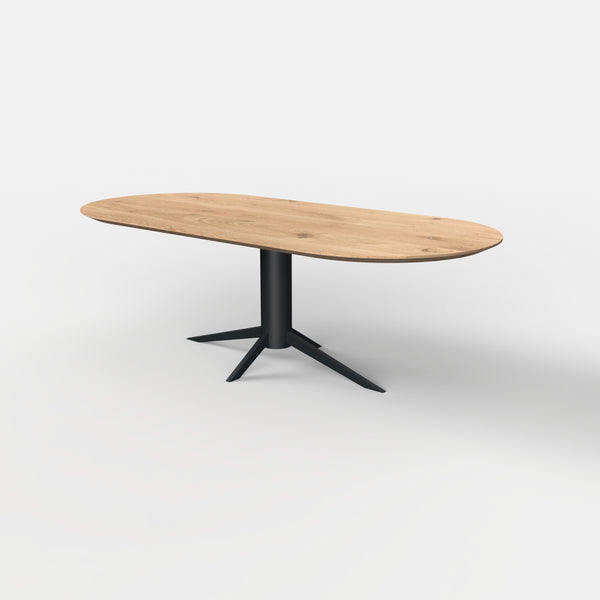 Plat ovale eiken eettafel Levi