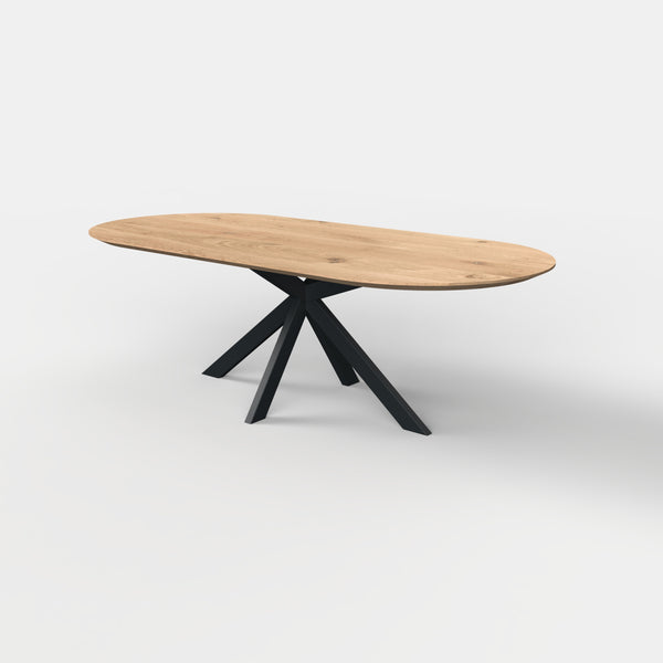 Plat ovale eiken eettafel Trevis