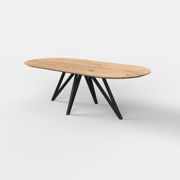 Plat ovale eiken eettafel Vlinder