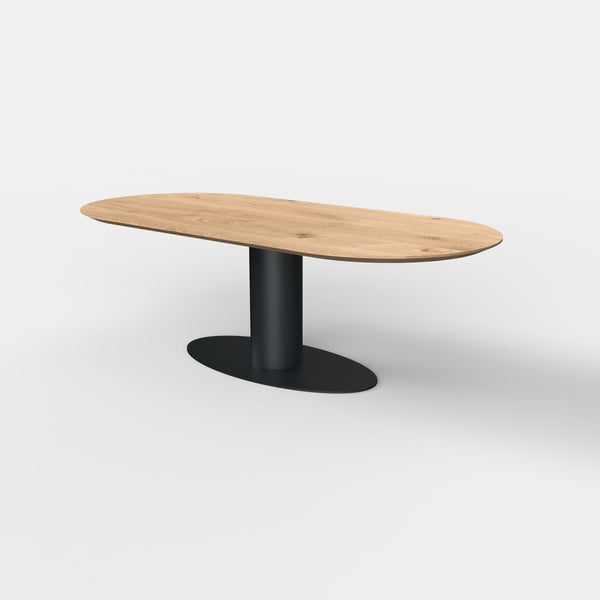 Plat ovale eiken eettafel Avaro