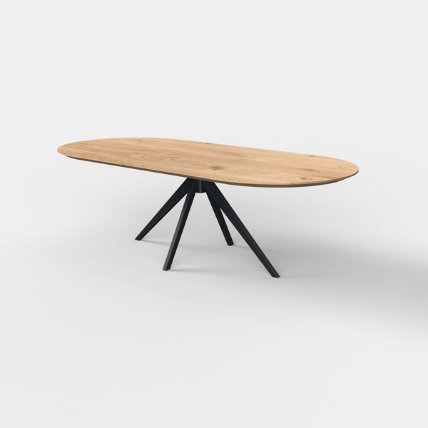 Plat ovale eiken eettafel Lente
