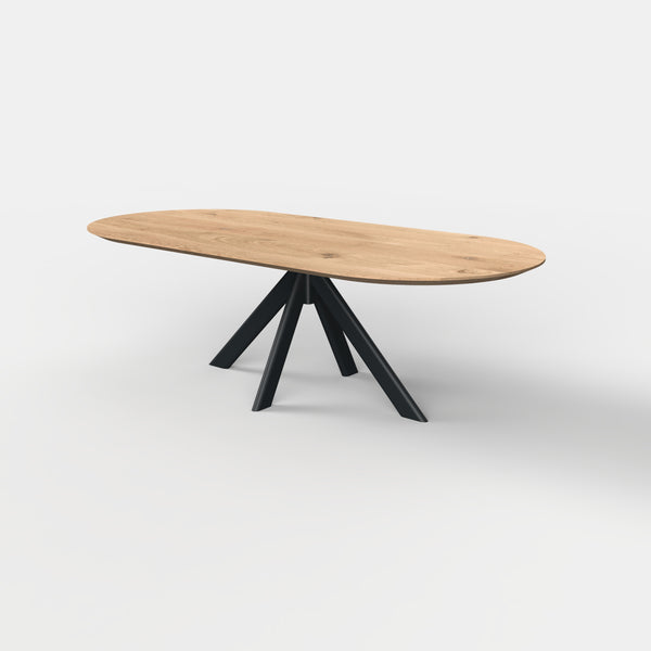 Plat ovale eiken eettafel Liva