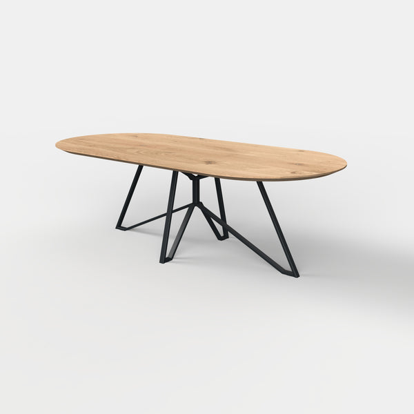 Plat ovale eiken eettafel mila