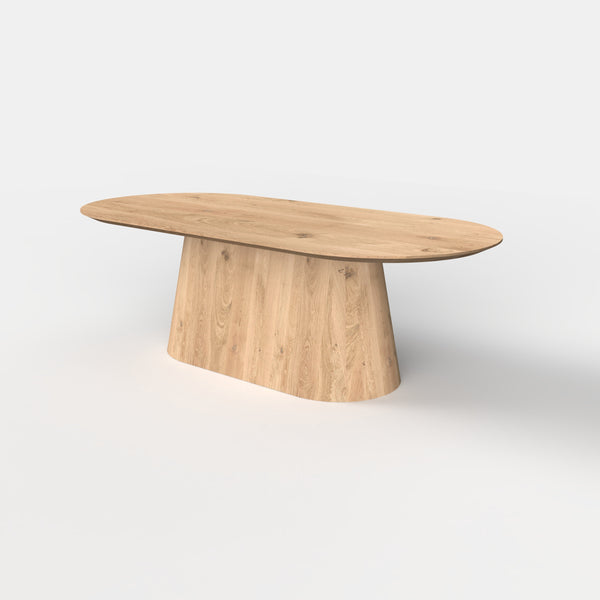 Plat ovale eiken eettafel Niva
