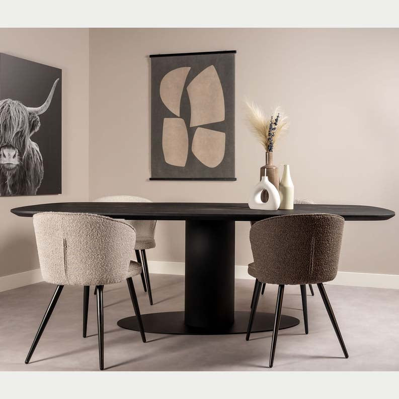 Deens ovale eiken eettafel Avaro zwart