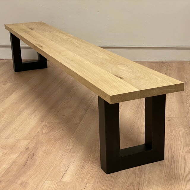 Eiken bankje U-poot 8x8cm