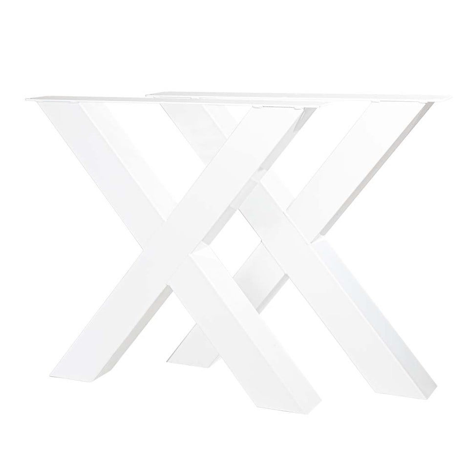 Stalen X-poot 10x10 cm wit