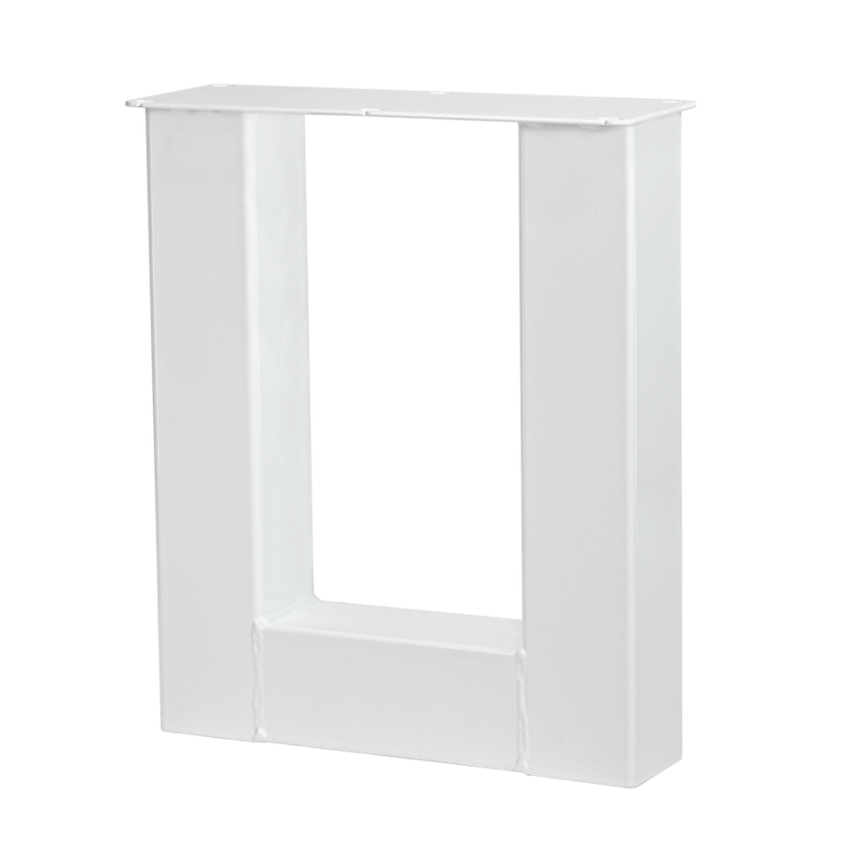 Stalen U-poten bank 8x8 cm wit