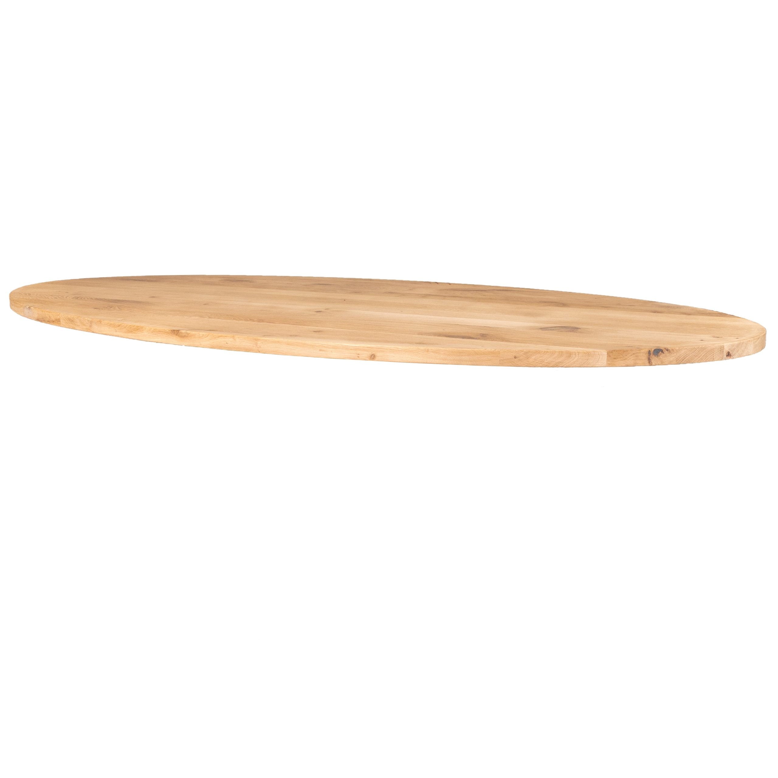 Eiken tafelblad ovaal 4 cm